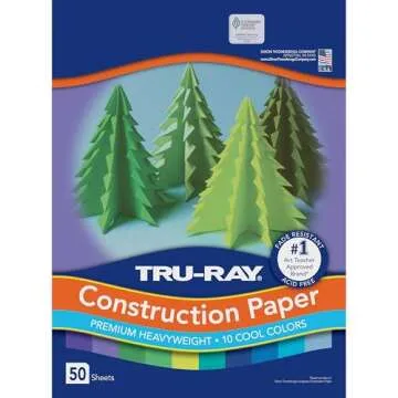 Tru-Ray Heavyweight Construction Paper - 50 Sheets, Cool Colors