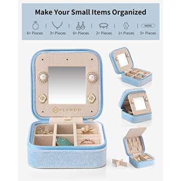Stylish Vlando Velvet Travel Jewelry Case for Gifting