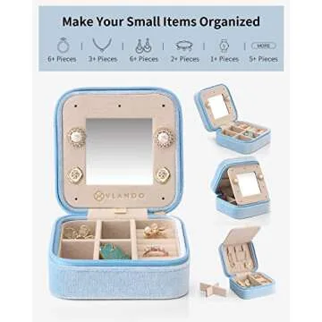 Stylish Vlando Velvet Travel Jewelry Case for Gifting
