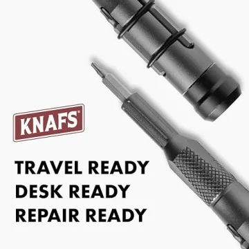 Knafs - Torx Bit Driver - Whiha Bits Set T6, T8, 3mm Flathead for Pocket Knife Repair and Maintenance
