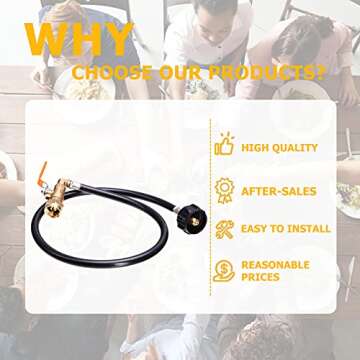 Azdele Propane Refill Adapter for 1 lb. tanks,3FT Propane Refill Adapter Hose,1lb Propane Tank Refill Adapter,Propane Tank Refill Adapter,1 lb Propane Tank Refill Adapter,Propane Bottle Refill Adapter