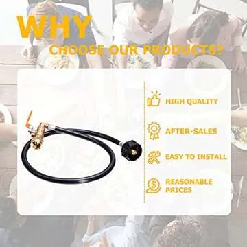 Azdele Propane Refill Adapter for 1 lb. tanks,3FT Propane Refill Adapter Hose,1lb Propane Tank Refill Adapter,Propane Tank Refill Adapter,1 lb Propane Tank Refill Adapter,Propane Bottle Refill Adapter