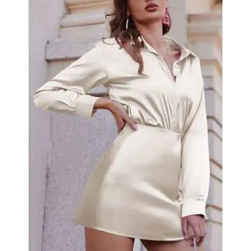 Zeagoo Teen Girl Y2k Skirt Silk Skirt High Waisted Solid Skirt White Mini Skirts Summer Casual Zipper Skirts Swim Skirt,Small