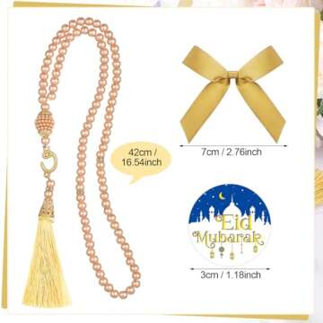 Yinkin 12 Sets Muslim Prayer Beads Gift for Eid and Weddings