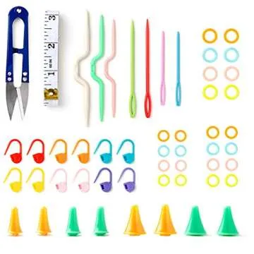 Exquiss Bamboo Knitting Needles Set-36pcs Single Pointed Wooden Knitting Needles, 9 Inches Length Knitting Supplies for Beginners (18 Sizes: 2.0 mm-10.0 mm) + Weaving Tools Knitting Kits