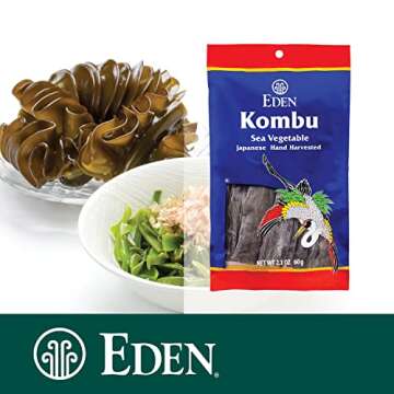 Eden Kombu, Wild Japanese Hand Harvested Sea Vegetable, Hokkaido, Dashi, Seaweed, Kelp, 2.1 Oz