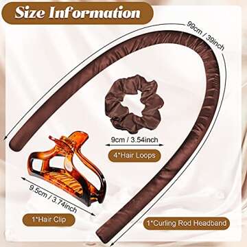 Heatless Hair Curling Heatless Curler Rod Headband, No Heat Curls Silk Ribbon Hair Roller for Long H...