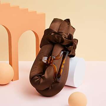 Heatless Hair Curling Heatless Curler Rod Headband, No Heat Curls Silk Ribbon Hair Roller for Long Hair, Sleeping Soft Headband Hair Curlers DIY Hair Styling Tools (Chocolate)