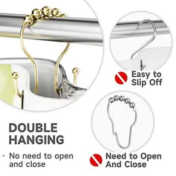 Stylish Bathway Gold Shower Curtain Hooks for Your Bathroom