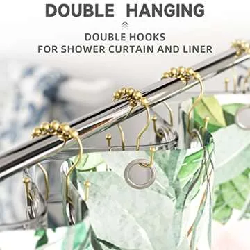 Stylish Bathway Gold Shower Curtain Hooks for Your Bathroom