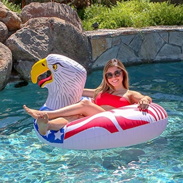 GoFloats American Eagle Party Tube Inflatable Raft, Float In Style (for Adults and Kids)
