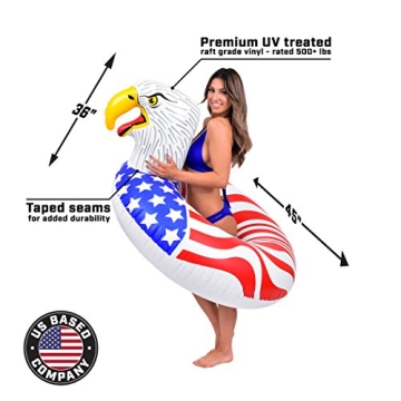 GoFloats American Eagle Party Tube Inflatable Raft, Float In Style (for Adults and Kids)