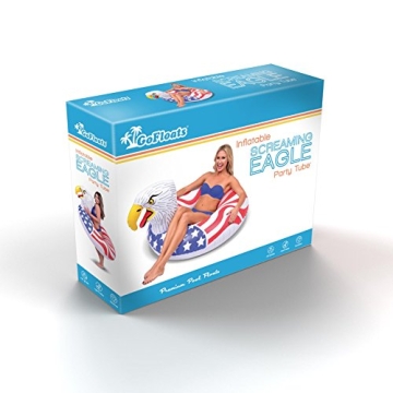 GoFloats American Eagle Party Tube Inflatable Raft, Float In Style (for Adults and Kids)