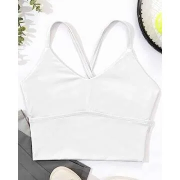 XUNYU Women Sports Bras Longline Crop Top for Workout