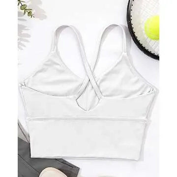 XUNYU Women Sports Bras Longline Crop Top for Workout