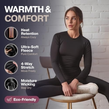 Thermajane Women's Fleece Lined Base Layer Set