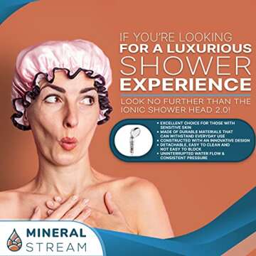 MineralStream Ionic Shower Head 2.0 - Eco Showerhead for Health
