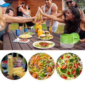 GLADICER 3-in-1 Handheld Vegetable Spiralizer for Healthy Meals