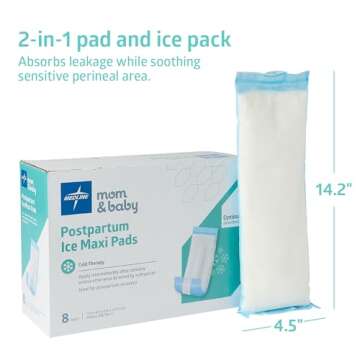 Medline 2-in-1 Absorbent Perineal Pad and Instant Cold Ice Packs for Postpartum Care (8 Count). Read...