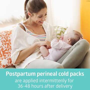 Medline 2-in-1 Absorbent Perineal Pad and Instant Cold Ice Packs for Postpartum Care (8 Count). Ready-to-use Essential for After Delivery, Maternity, Postpartum Care