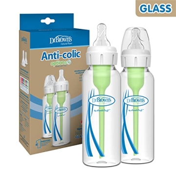 Dr Brown's Anti-Colic Glass Baby Bottle 2 Pack 8 oz