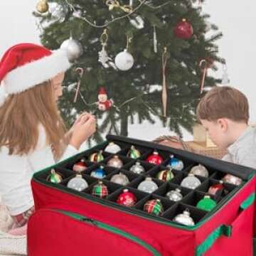 HOLDN’ STORAGE Premium Christmas Ornament Storage Container - Holds Up to 72-4” Ornaments Durabl...