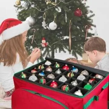 HOLDN’ STORAGE Premium Christmas Ornament Storage Container - Holds Up to 72-4” Ornaments Durabl...