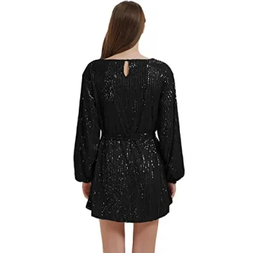 Anna-Kaci Sparkly Sequins Party Dress Elegant Comfortable