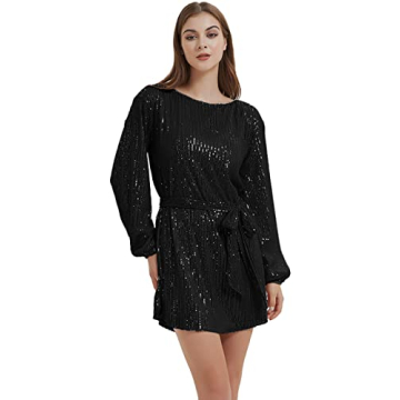 Anna-Kaci Sparkly Sequins Party Dress Elegant Comfortable