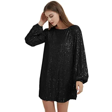 Anna-Kaci Sparkly Sequins Party Dress Elegant Comfortable
