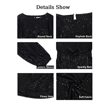 Anna-Kaci Sparkly Sequins Party Dress Elegant Comfortable