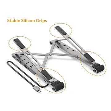 HyperDrive 7-in-1 USB C Hub Laptop Stand for All Devices