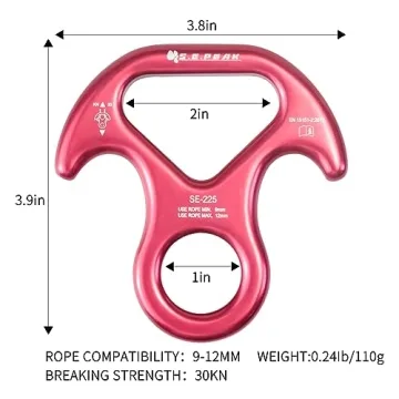 S.E.PEAK 30kN Rescue Descender with Bent-Ear Safety