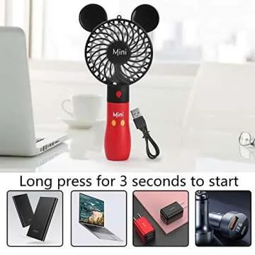 Crethinkaty Hand Held Fan - Portable USB Charged Coolness