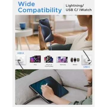 3 in 2 USB C Cable for Apple Devices Fast Charging