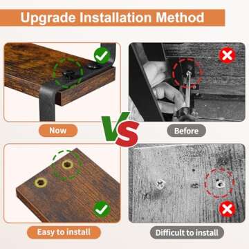 Giikin 3-Tier Spice Rack, 13.8 Inch Wood Step Shelf Countertop Spice Storage Holder, Kitchen Pantry Cabinet Organizer Cupboard for Spice Bottles, Jars, Seasonings, Baking Supplies, Metal Frame