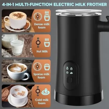 4-in-1 Electric Milk Frother for Ideal Coffee Experience