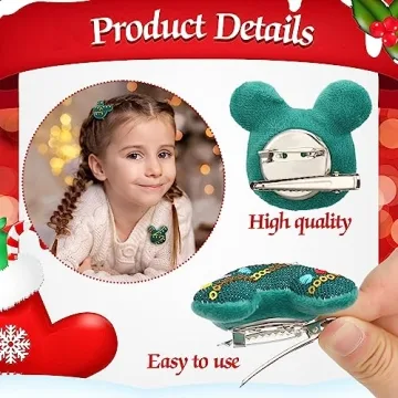 Hotop 12 Pcs Christmas Hair Clips for Girls and Women
