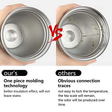 12 oz Stainless Steel Vacuum Insulated Tumbler - Coffee Travel Mug Spill Proof with Lid - Thermos Cup for Keep Hot/Ice Coffee,Tea and Beer (White)