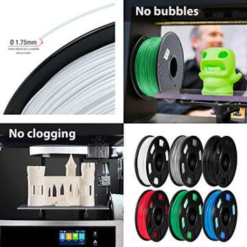 Quality TIANSE 3D Printer Filament - 6 Colors, 1800g