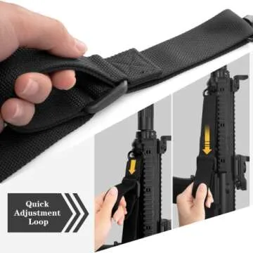 2 Point Sling Quick Adjust QD Rifle Sling with QD Sling Swivels, 2 PCS QD Sling Mount for Mlok Rail Push Button Quick Release Sling Attachment, Quick Disconnect Sling with Fast Thumb Loop