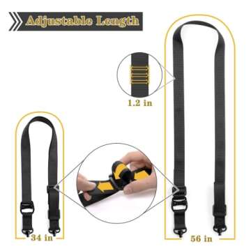 2 Point Sling Quick Adjust QD Rifle Sling with QD Sling Swivels, 2 PCS QD Sling Mount for Mlok Rail Push Button Quick Release Sling Attachment, Quick Disconnect Sling with Fast Thumb Loop
