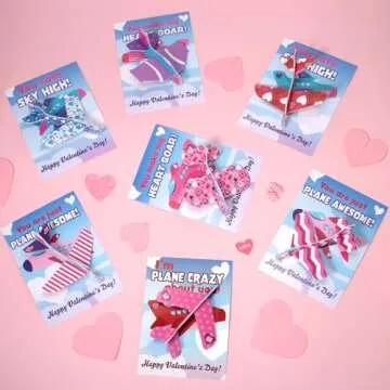 CHMYWJ 28 Pack Valentines Day Cards for Kids School with Foam Airplane Valentines Day Gifts for Kids...
