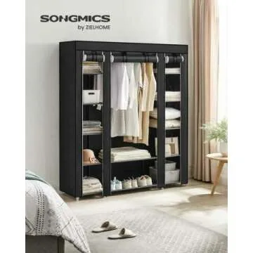 SONGMICS Closet Wardrobe with 12 Compartments