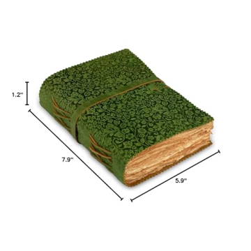 LEATHER VILLAGE Leather Floral Embossed Journal - 200 Pages