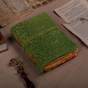 LEATHER VILLAGE Leather Floral Embossed Journal - 200 Pages