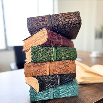 LEATHER VILLAGE Leather Floral Embossed Journal - 200 Pages