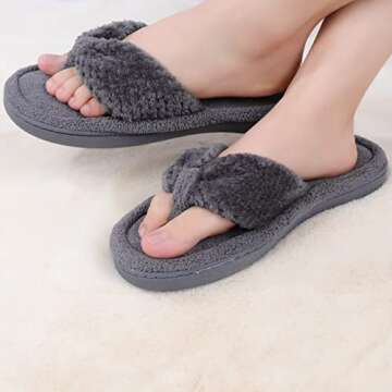 CIOR Women's Cozy Memory Foam Flip Flops for All-Day Comfort