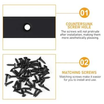 Flat L Brackets, 10pcs Flat L Right Angle Brackets, Black Flat Mending Plates, Corner Brackets Flat Repair Plate Corner Braces, Corner Stealth Speed Brace Brackets (295x20mm(Pack of 6))