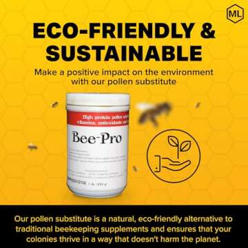 Mann Lake FD203 Bee-Pro Pollen Substitute, High Protein, Boosts Brood, Healthy Colony, Free from Animal by-Products, Rich in Vitamins & Amino Acids, 1 Lb Canister